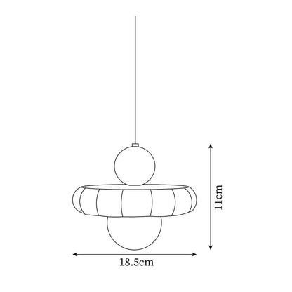 Retro Globe Pendant Light with Curved Shade – G9 Socket Ceiling Fixture for Dining Room Kitchen Bedroom – Adjustable Hanging Lamp Modern
