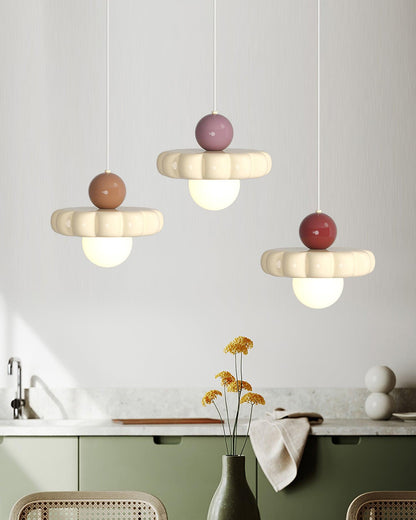 Retro Globe Pendant Light with Curved Shade – G9 Socket Ceiling Fixture for Dining Room Kitchen Bedroom – Adjustable Hanging Lamp Modern