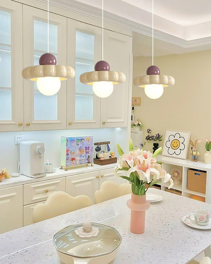 Retro Globe Pendant Light with Curved Shade – G9 Socket Ceiling Fixture for Dining Room Kitchen Bedroom – Adjustable Hanging Lamp Modern