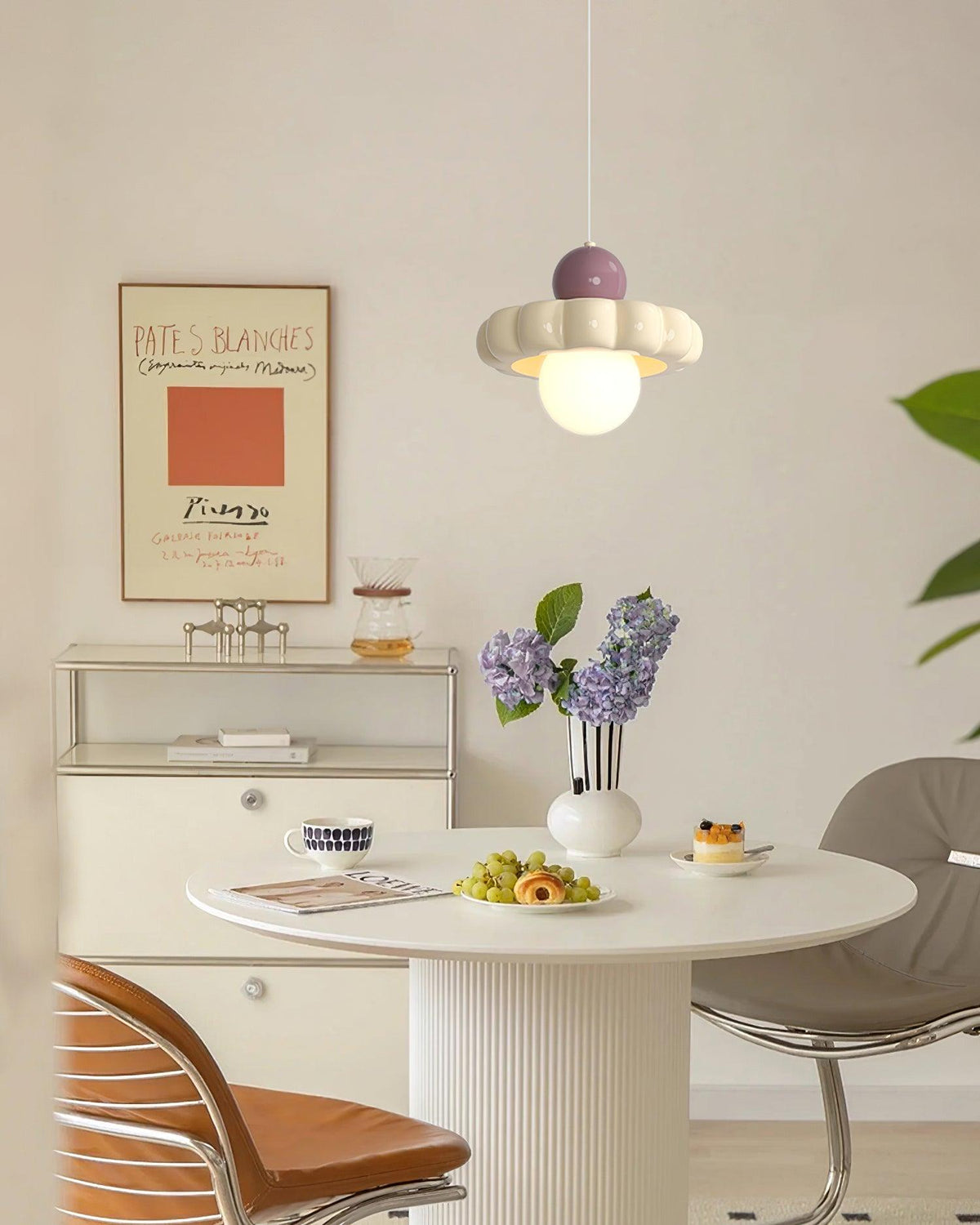 Retro Globe Pendant Light with Curved Shade – G9 Socket Ceiling Fixture for Dining Room Kitchen Bedroom – Adjustable Hanging Lamp Modern