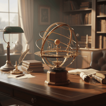 Solar System Orrery, Brass Solar System Model with Manual Rotation, Educational Science Model for Desktop Display