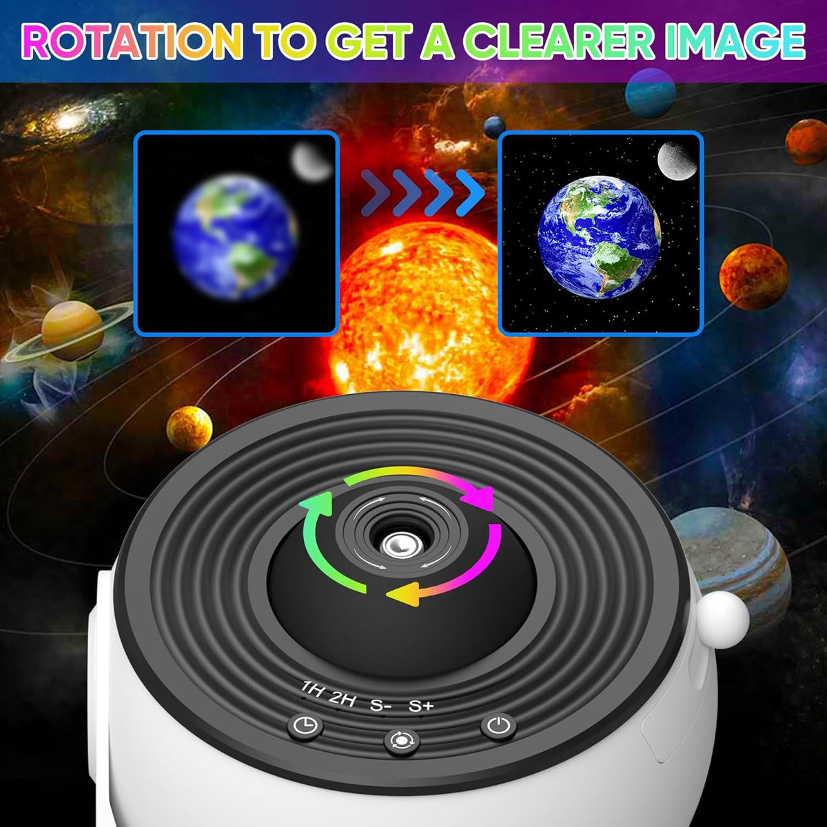 Rotating Galaxy Projector Night Light, Nebula Projector with Interchangeable HD Films, USB Star Light for Bedroom