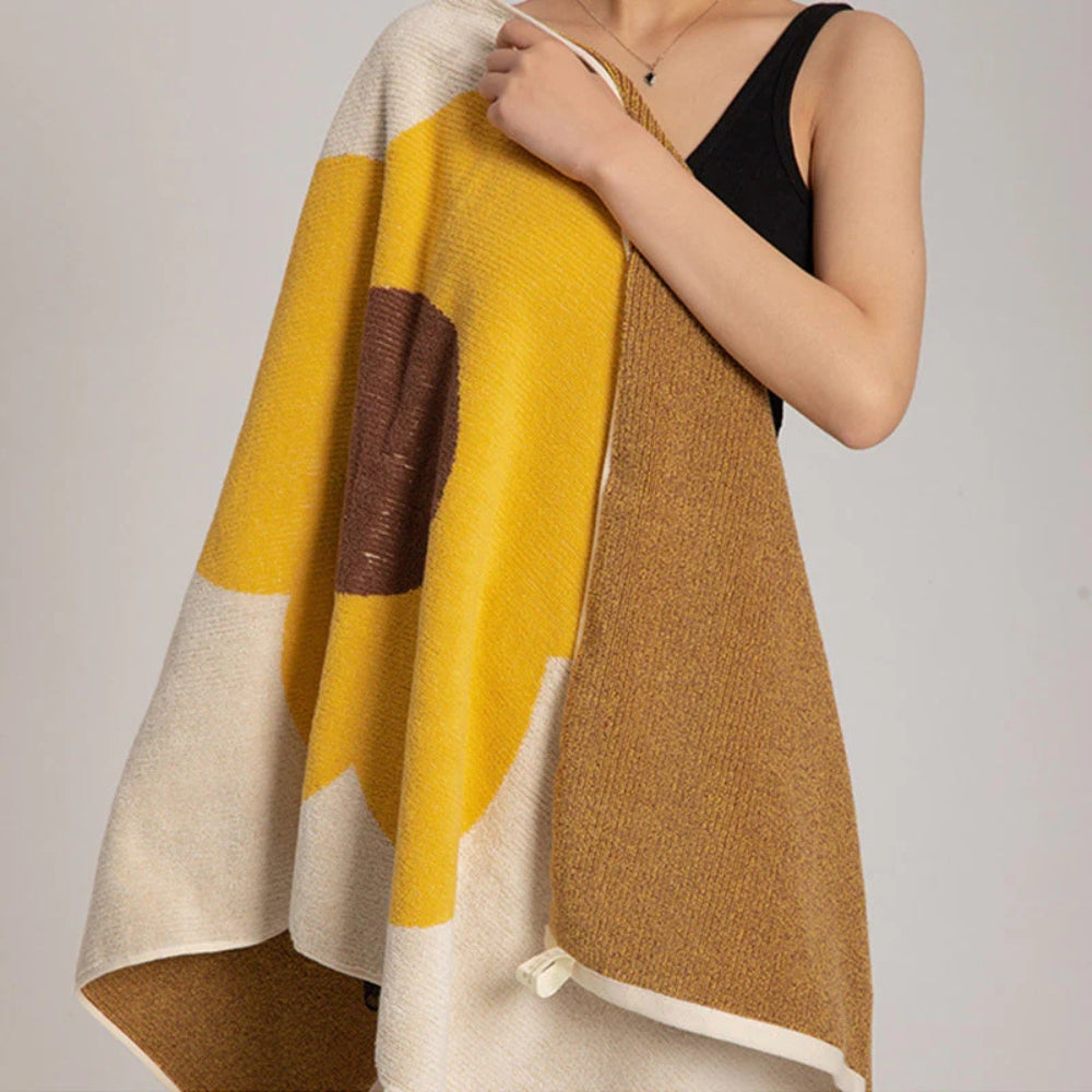Celia Bath Towel - Cotton, Vibrant Sunflower Print
