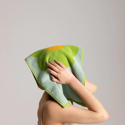 Celia Bath Towel - Cotton, Vibrant Sunflower Print