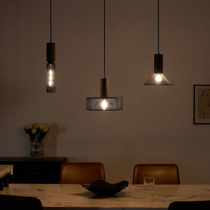 Industrial Concrete Hanging Light Fixture with Metal Accent for Dining Room, Kitchen Island & Bedroom – Adjustable Cord, E26 Socket, Modern