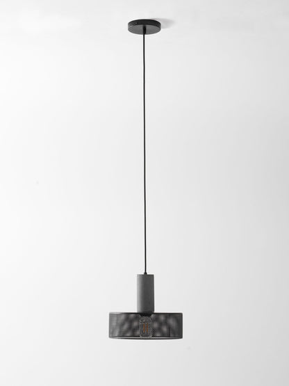Industrial Concrete Hanging Light Fixture with Metal Accent for Dining Room, Kitchen Island & Bedroom – Adjustable Cord, E26 Socket, Modern
