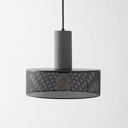 Industrial Concrete Hanging Light Fixture with Metal Accent for Dining Room, Kitchen Island & Bedroom – Adjustable Cord, E26 Socket, Modern