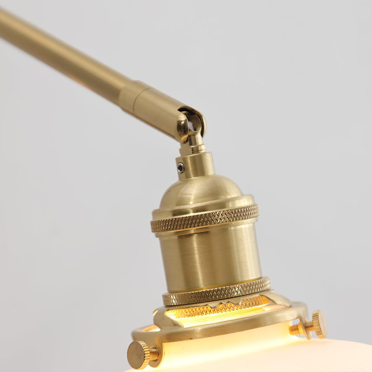 Swing Arm Reading Sconce with Ceramic Shade | Rotatable Bedside Wall Fixture with Pull Chain Switch | Modern Brass Task Light for Bedroom