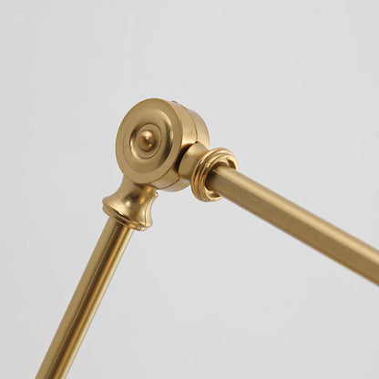 Swing Arm Reading Sconce with Ceramic Shade | Rotatable Bedside Wall Fixture with Pull Chain Switch | Modern Brass Task Light for Bedroom