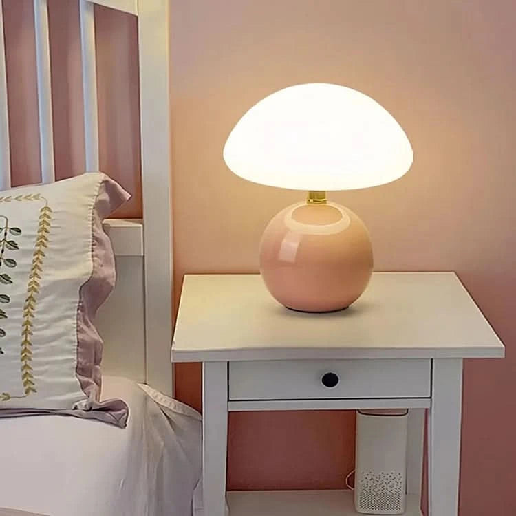 Ceramic LED Table Lamp with Adjustable Color Modes | Mushroom Design for Soft Ambient Lighting