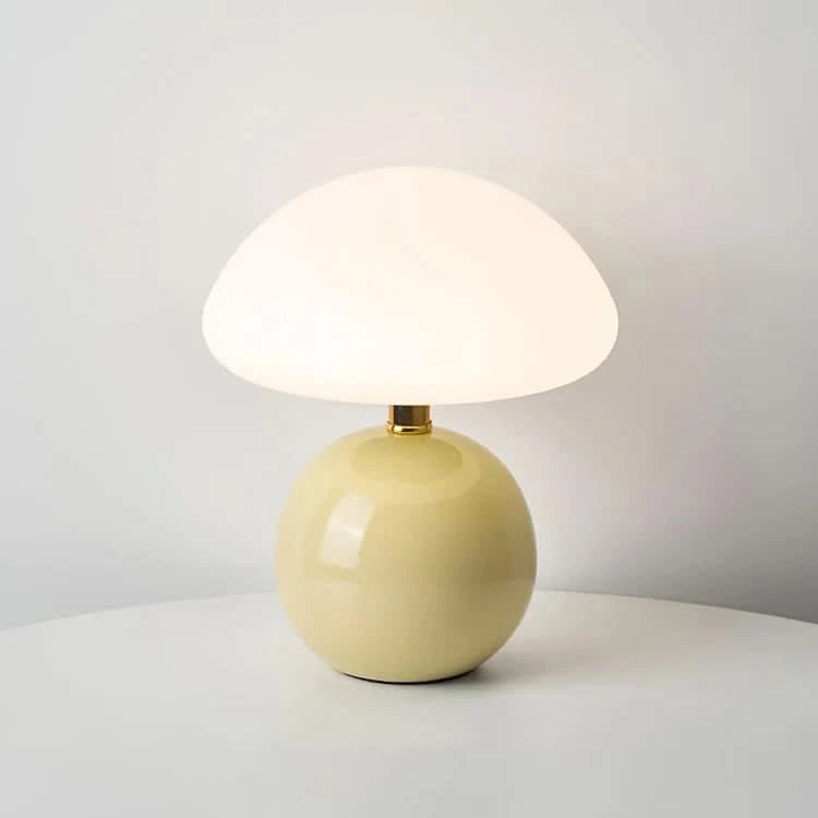 Ceramic LED Table Lamp with Adjustable Color Modes | Mushroom Design for Soft Ambient Lighting