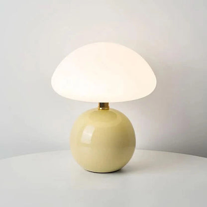 Ceramic LED Table Lamp with Adjustable Color Modes | Mushroom Design for Soft Ambient Lighting