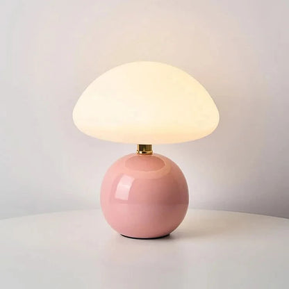 Ceramic LED Table Lamp with Adjustable Color Modes | Mushroom Design for Soft Ambient Lighting