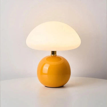 Ceramic LED Table Lamp with Adjustable Color Modes | Mushroom Design for Soft Ambient Lighting
