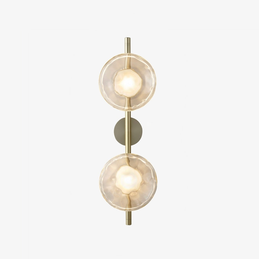 Modern Glass Sconce Light for Bedroom Hallway | Textured LED Wall Fixture Black or Gold Finish | Indoor Ambient Lighting
