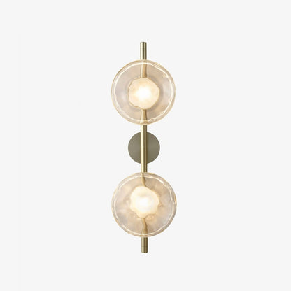 Modern Glass Sconce Light for Bedroom Hallway | Textured LED Wall Fixture Black or Gold Finish | Indoor Ambient Lighting