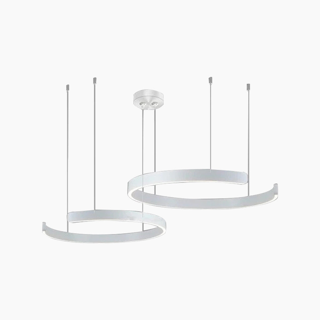Dimmable LED Ring Ceiling Light Fixture Modern Aluminum Multi-Ring Chandelier for Dining Room Kitchen Island Living Room Bedroom Adjustable