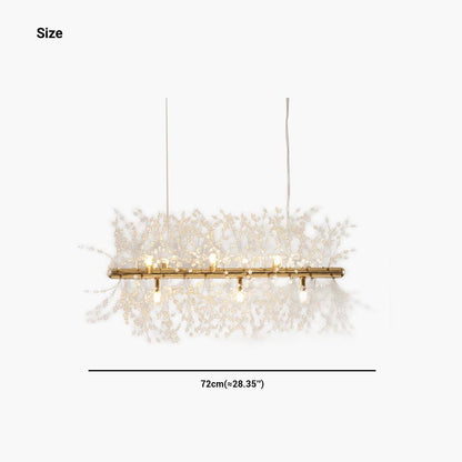 Sparkling Glass Crystal Ceiling Fixture Multi-Head Round & Rectangular LED Overhead Lighting for Dining Room Living Room Entry Hall Foyer Be