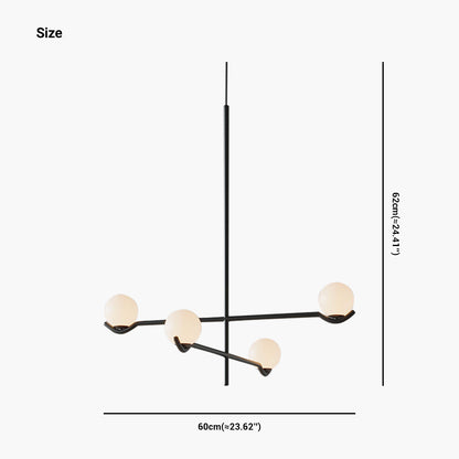 Multi-Globe Hanging Fixture with Adjustable LED Lighting for Dining Areas, Bedrooms & Entryways – Metal Frame with Glass Spheres in Black or