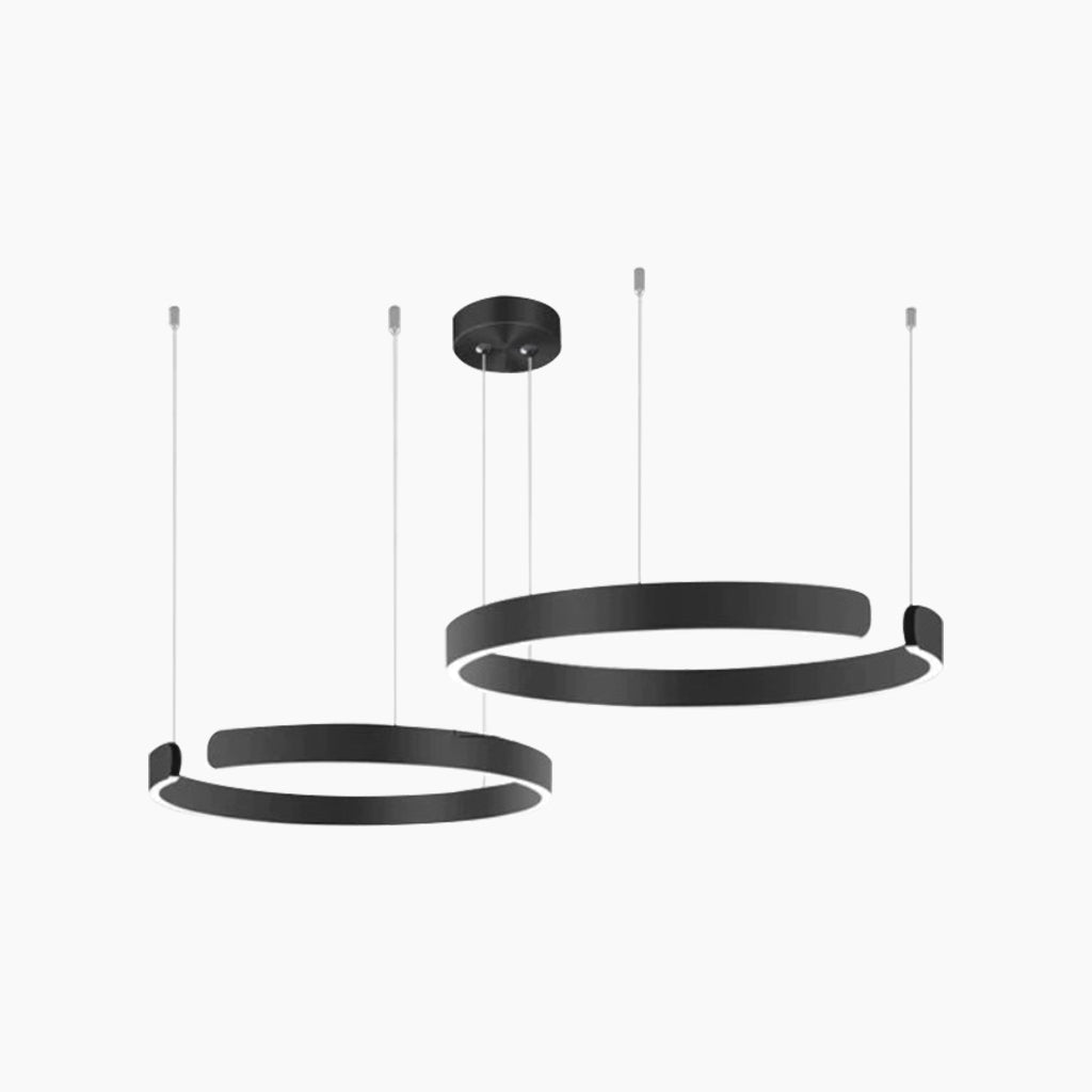 Dimmable LED Ring Ceiling Light Fixture Modern Aluminum Multi-Ring Chandelier for Dining Room Kitchen Island Living Room Bedroom Adjustable