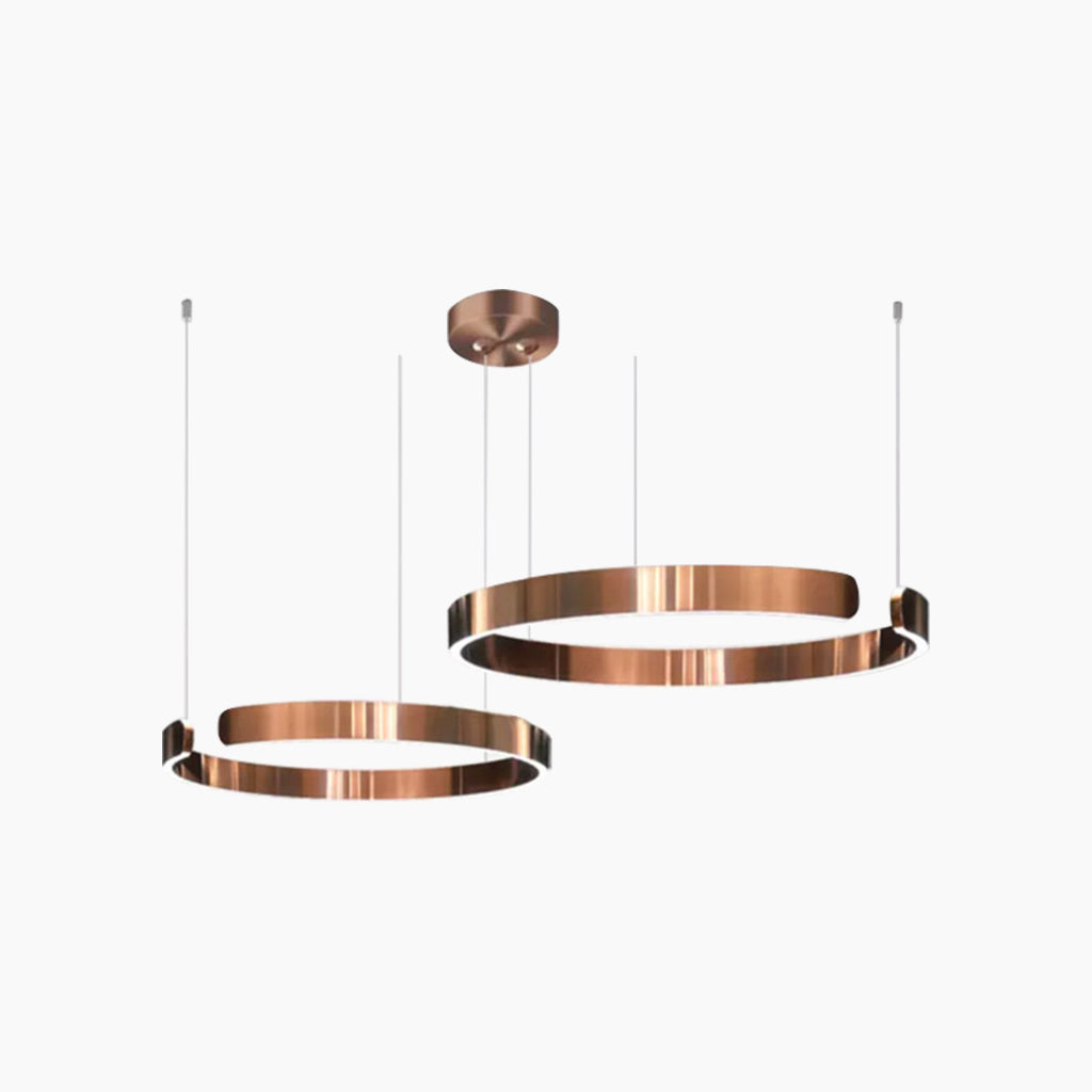 Dimmable LED Ring Ceiling Light Fixture Modern Aluminum Multi-Ring Chandelier for Dining Room Kitchen Island Living Room Bedroom Adjustable