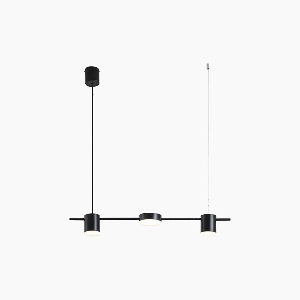 Multi-Head Island Pendant Light with Adjustable Brightness and Temperature for Dining Tables | Modern Aluminum Overhead Fixture in Black or