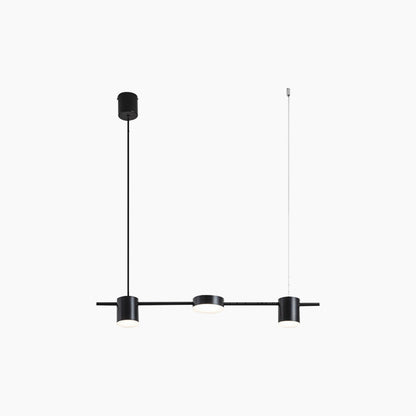 Multi-Head Island Pendant Light with Adjustable Brightness and Temperature for Dining Tables | Modern Aluminum Overhead Fixture in Black or