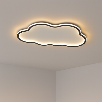 LED Flush Mount Ceiling Light White 20 in Cloud Shape Fixture for Bedroom Living Room Hallway Minimalist Scandinavian Modern Decor
