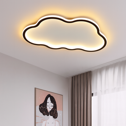 LED Flush Mount Ceiling Light White 20 in Cloud Shape Fixture for Bedroom Living Room Hallway Minimalist Scandinavian Modern Decor