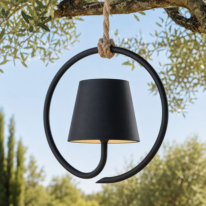 Rechargeable Outdoor Hanging Lantern with Jute Cord – Waterproof LED Pendant Light for Patio, Garden & Pergola
