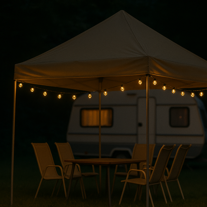 Solar-Powered String Lights with Warm White Globe Bulbs for Patio, Garden & Outdoor Events
