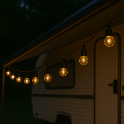 Solar-Powered String Lights with Warm White Globe Bulbs for Patio, Garden & Outdoor Events