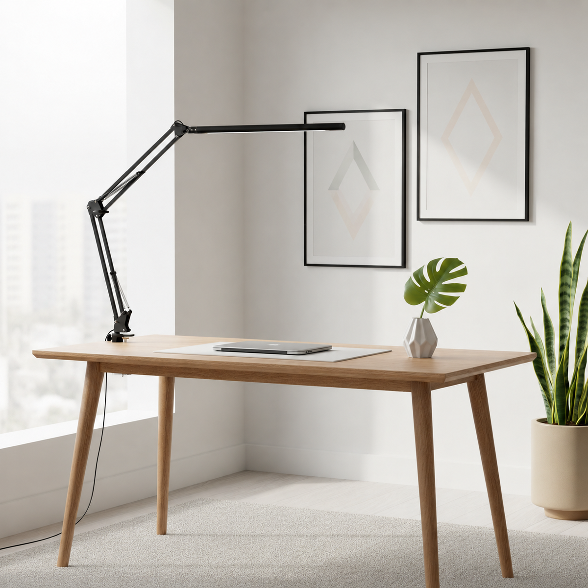 Adjustable Clamp-On LED Desk Lamp with Eye Care Technology & 360° Flexible Arm for Office, Reading, Crafting