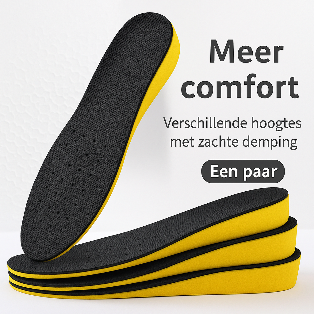 Invisible Height Boost Insoles for Men & Women – Silicone Shoe Lifts with 3 Lift Options for Dress Shoes, Sneakers & Boots