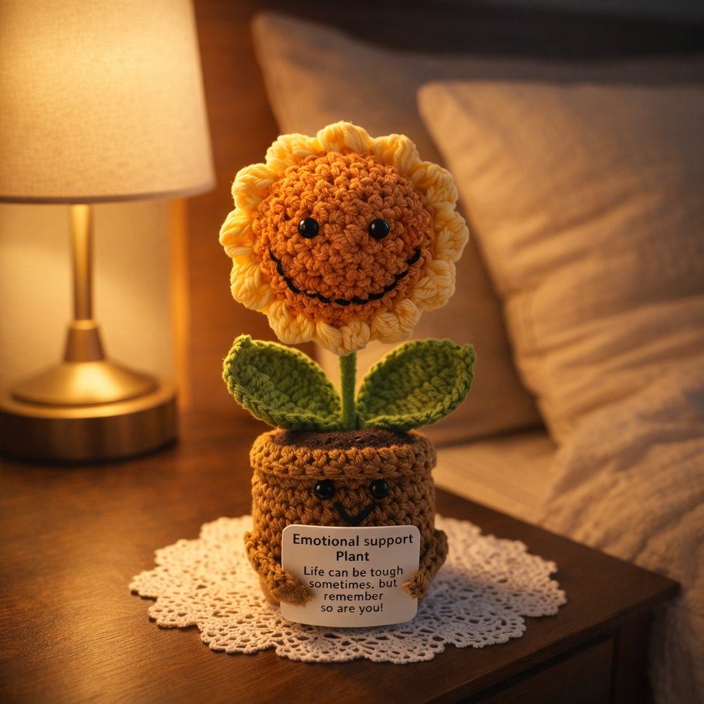 SunHug™ - Handmade Crochet Sunflower Emotional Support Plant