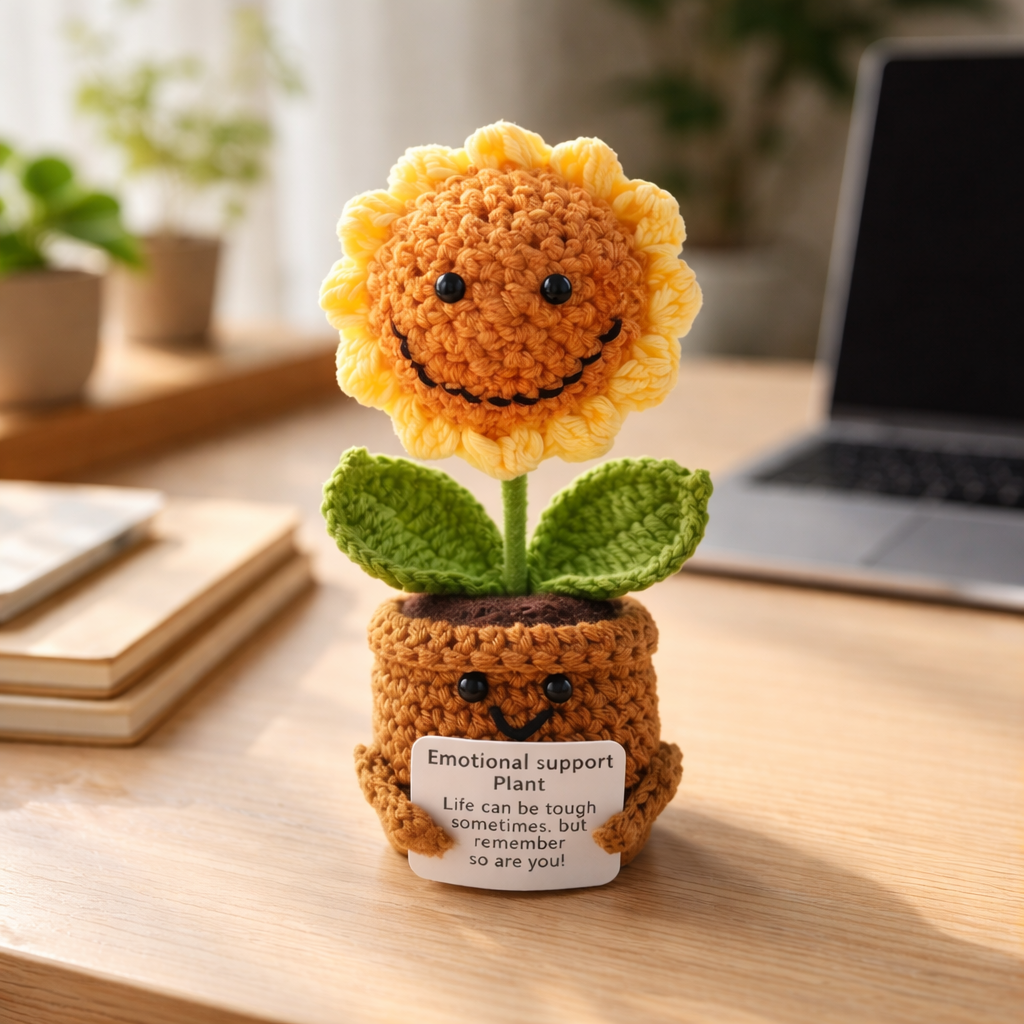 SunHug™ - Handmade Crochet Sunflower Emotional Support Plant