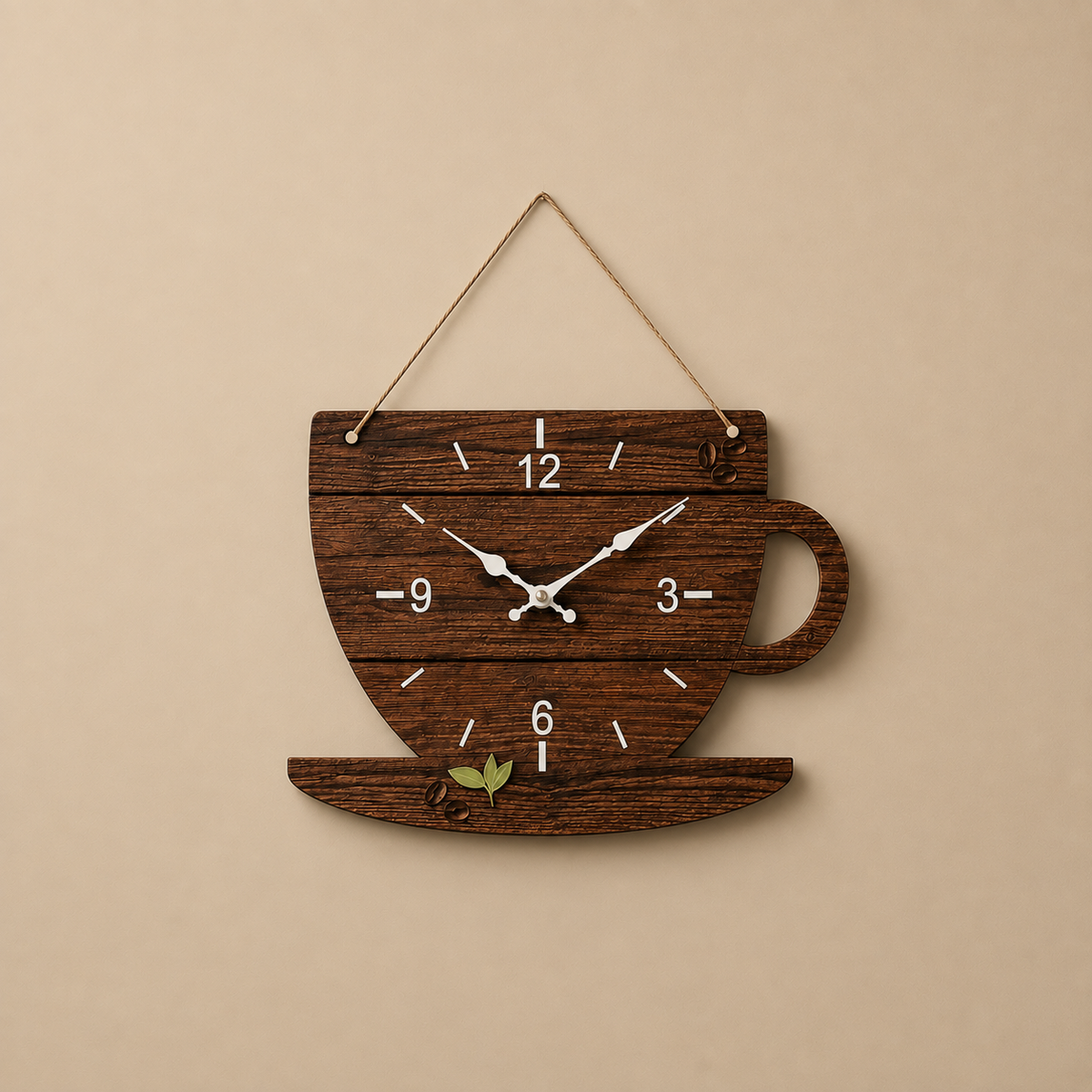 BrewTime™ - Rustic Coffee Wall Clock