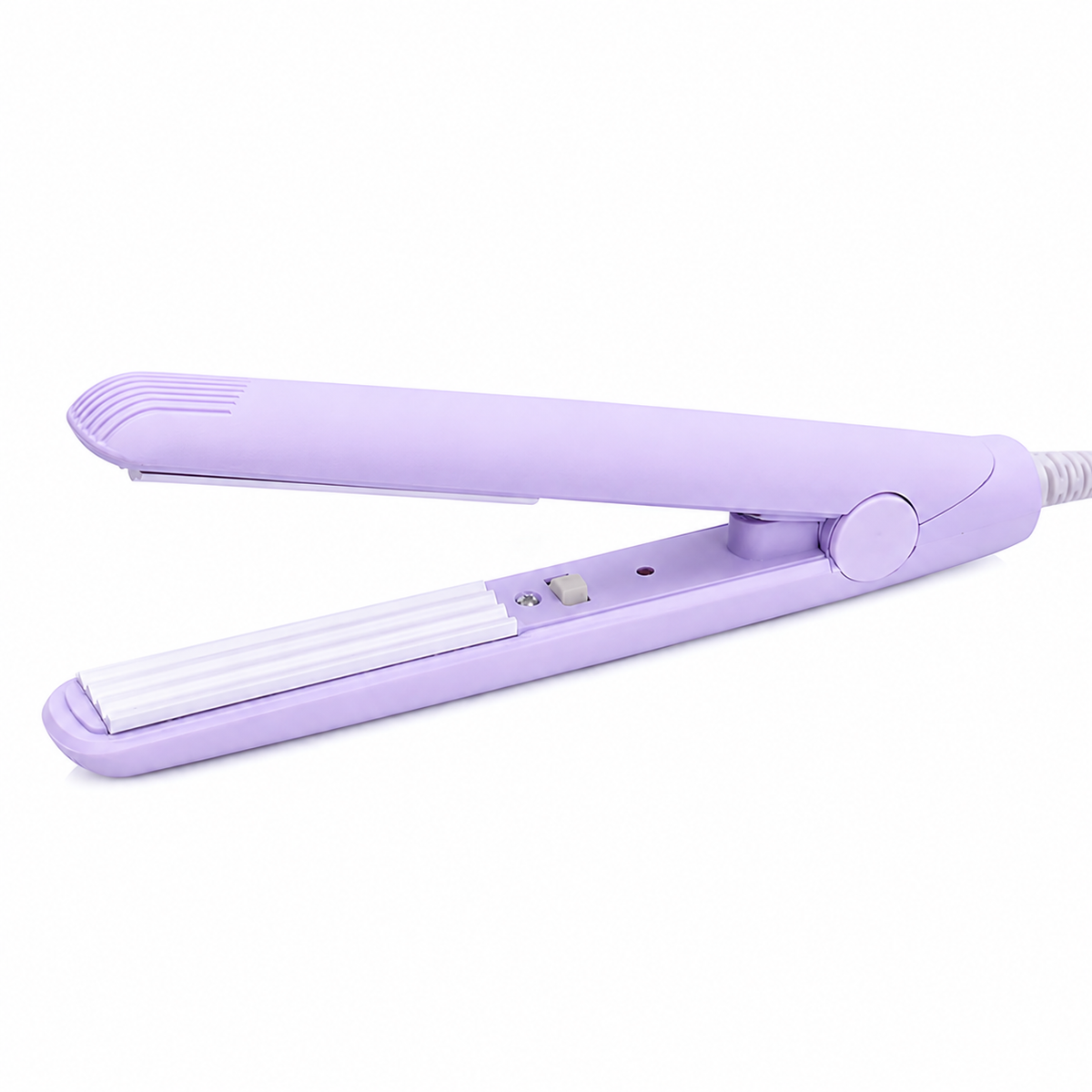 Compact Ceramic Hair Straightener & Curling Iron 2-in-1 – 375°F Constant Heat, Travel-Size 6.5 in for Curls & Sleek Hair, Bangs & Touch-Ups