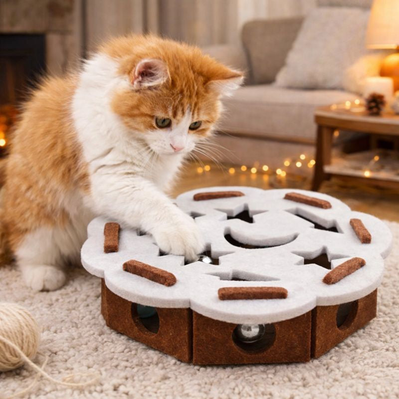 Curious Cat | Interactive Cat Toy with Hidden Ball & Soft Tunnels | Engaging Play for Indoor Cats