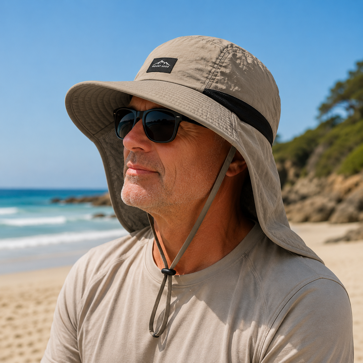 Wide-Brim Sun Hat with Full Neck Shield & UPF 50+ UV Protection for Men & Women – Quick-Dry Outdoor Headwear