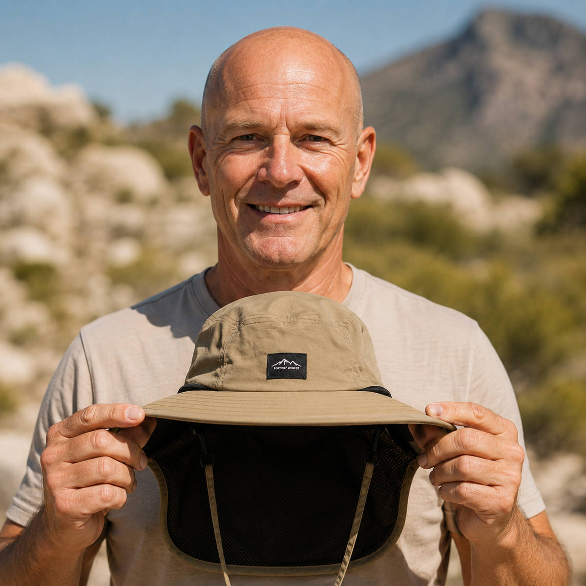 Wide-Brim Sun Hat with Full Neck Shield & UPF 50+ UV Protection for Men & Women – Quick-Dry Outdoor Headwear