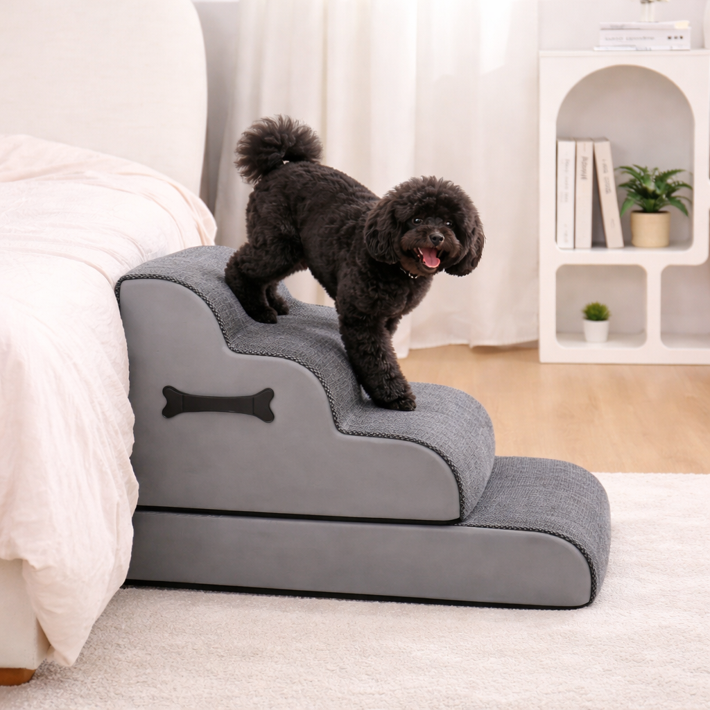 Comfort Steps | Dog Stairs for Bed with Gentle Ramp Design | Non-Slip Pet Steps for Joint Support