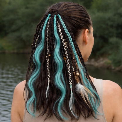 Boho Hair Extension Ponytail with Beads & Shells – Instant Festival Look for Women