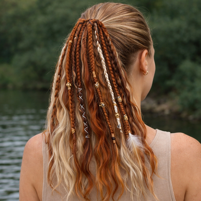 Boho Hair Extension Ponytail with Beads & Shells – Instant Festival Look for Women