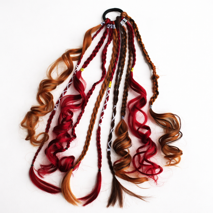 Boho Hair Extension Ponytail with Beads & Shells – Instant Festival Look for Women