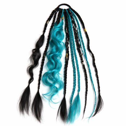 Boho Hair Extension Ponytail with Beads & Shells – Instant Festival Look for Women