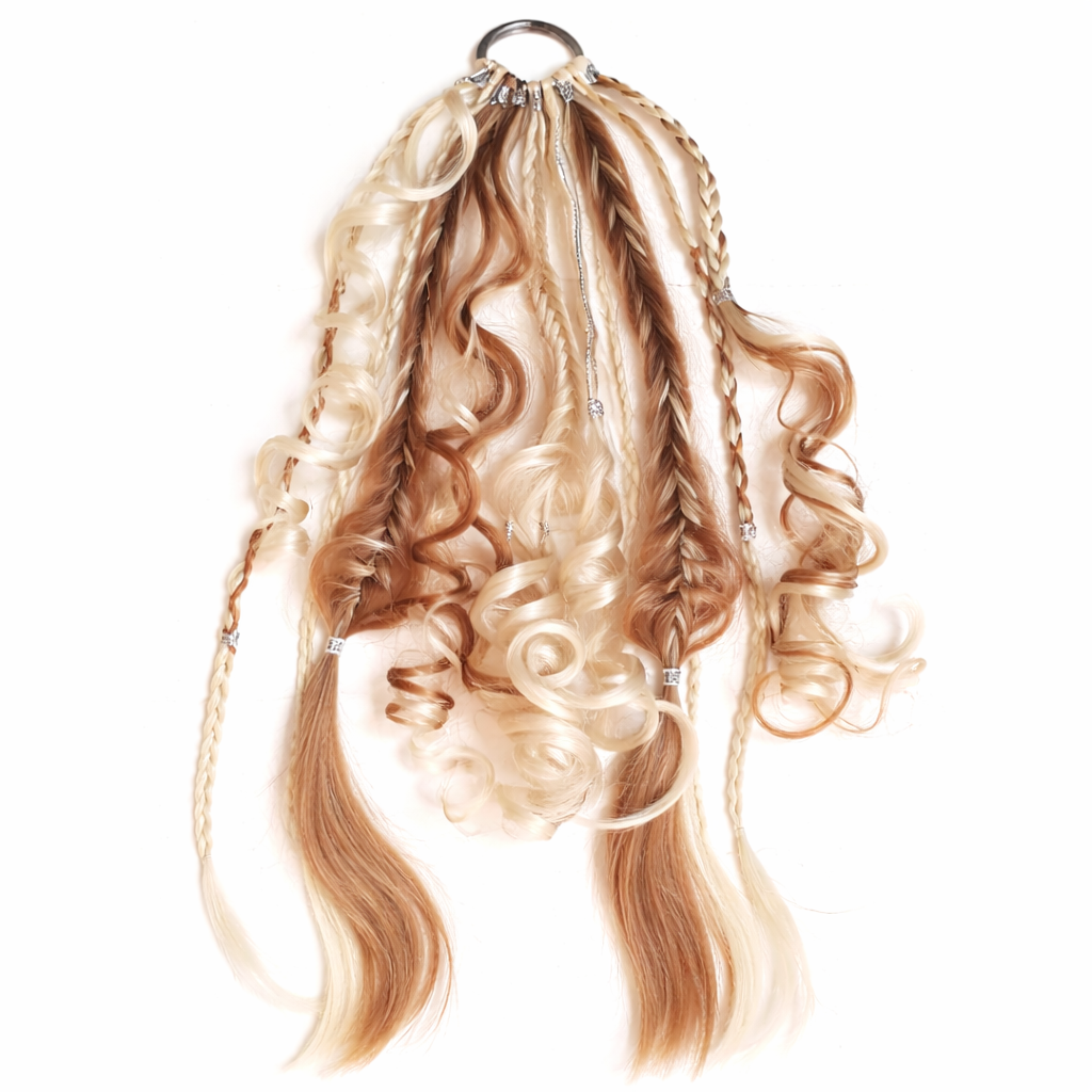 Boho Hair Extension Ponytail with Beads & Shells – Instant Festival Look for Women