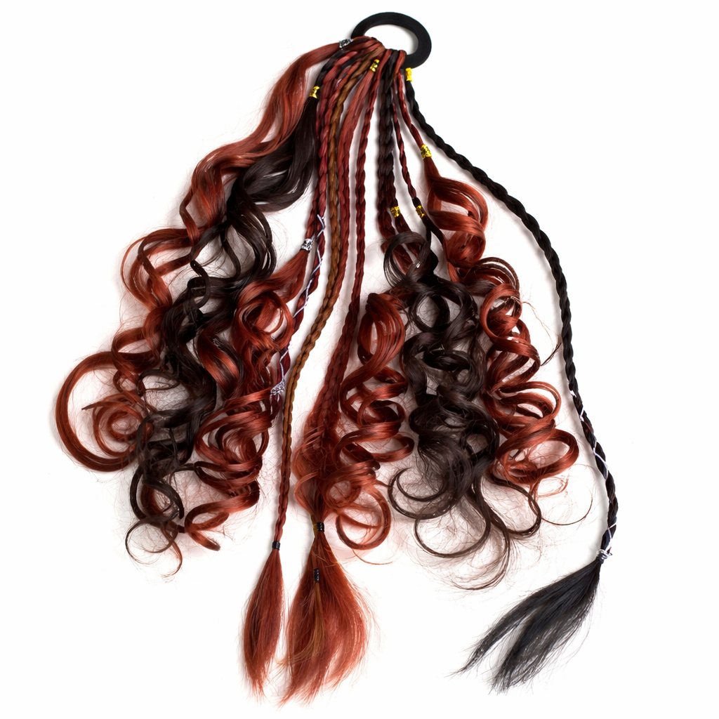 Boho Hair Extension Ponytail with Beads & Shells – Instant Festival Look for Women