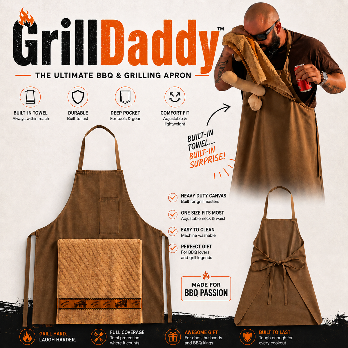 GrillDaddy™ – The Ultimate BBQ Apron