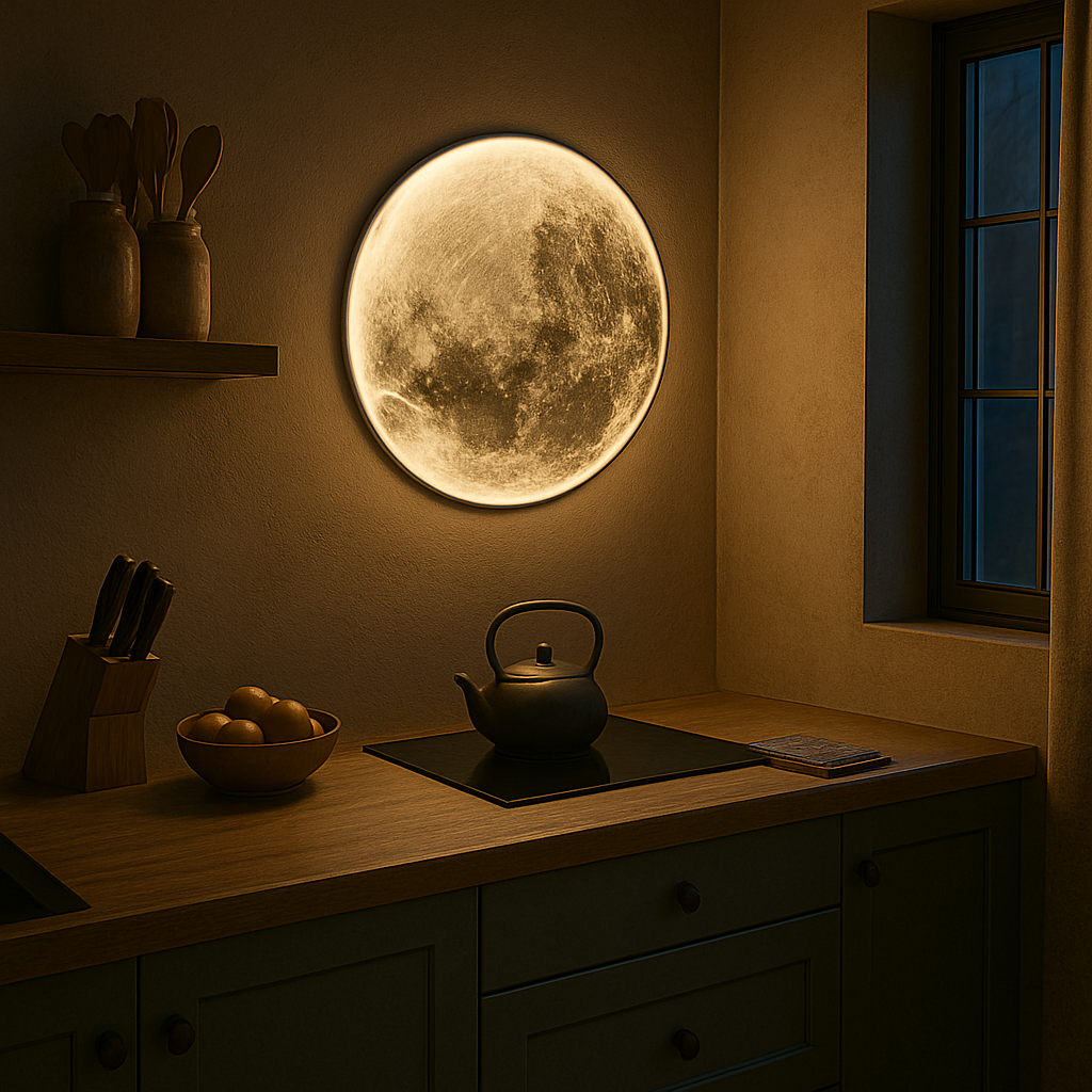 3D Moon Ceiling Light with Remote – Realistic Lunar Surface LED Fixture for Bedroom, Living Room & Kids Room – Dimmable Warm to Cool White
